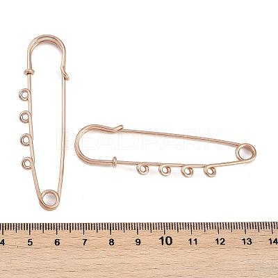 Ion Plating(IP) 304 Stainless Steel Safety Pins Brooch Findings STAS-K252-05B-RG-1