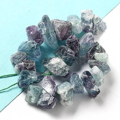 Raw Rough Natural Fluorite Beads Strands G-P528-A08-01-1