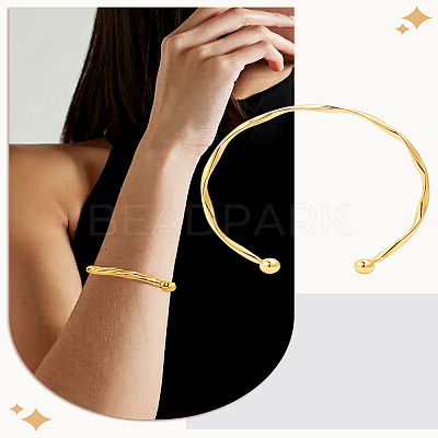 1Pc Alloy Open Cuff Bangles BJEW-LP0004-09G-1