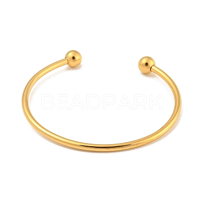 Ion Plating(IP) 304 Stainless Steel Cuff Bangles for Women BJEW-M310-03G-1