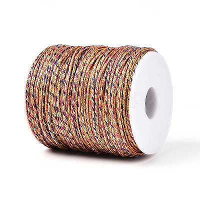 100M Segment Dyed Round Nylon & PET & Polyester Metallic Braided Cord OCOR-N009-01A-1