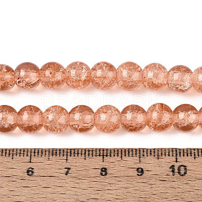 Spray Painted Crackle Glass Beads Strands CCG-Q001-8mm-05-1