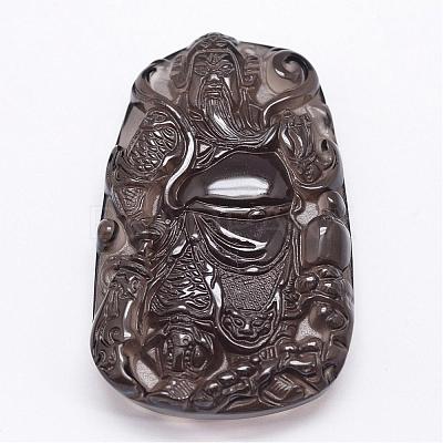 Natural Ice Crystal Obsidian Carven Pendants G-A169-008-1