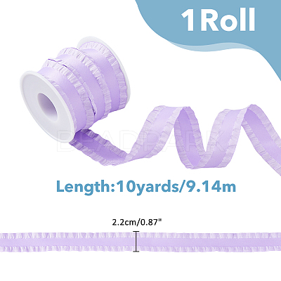 10 Yards Polyester Pleated Edged Ribbon for Clothing Decoration DIY-FI0001-13D-1