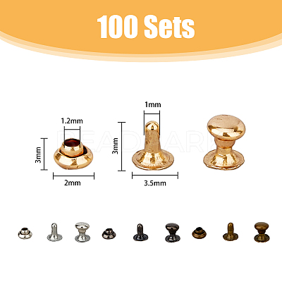 400 Sets 4 Colors Iron Rivets IFIN-FH0001-81-1
