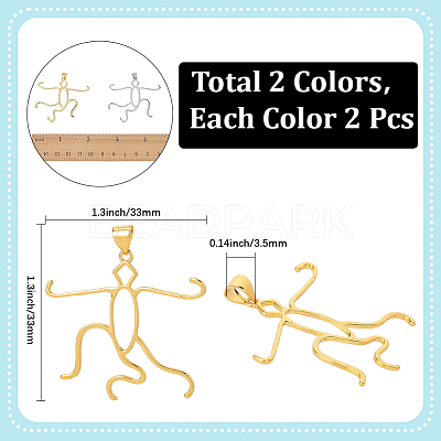 4Pcs 2 Colors Brass Pendants Cabochon Settings FIND-SC0017-24B-1