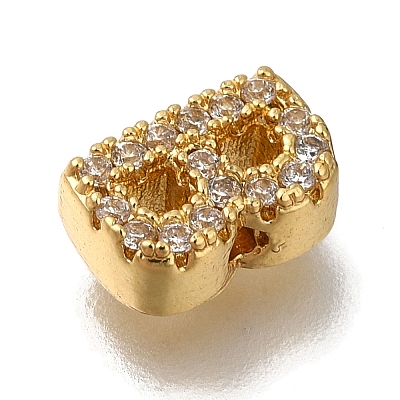 Rack Plating Brass Micro Pave Clear Cubic Zirconia Beads KK-G500-30G-B-1