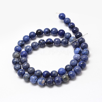Natural Grade AA Dumortierite Quartz Round Bead Strands G-P075-43-4mm-1