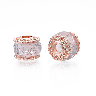 Rack Plating Alloy European Beads MPDL-N039-199-01RG-1