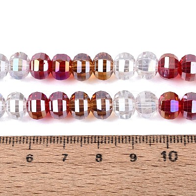 Electroplate Transparent Glass Beads Strands EGLA-N022-14A-B04-1