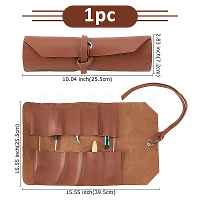 Multipurpose PU Leather Jewelry Rolls for Jewelry AJEW-WH0696-192B-1