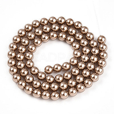 Baking Paint Pearlized Glass Pearl Bead Strands HY-N002-5mm-A06-1