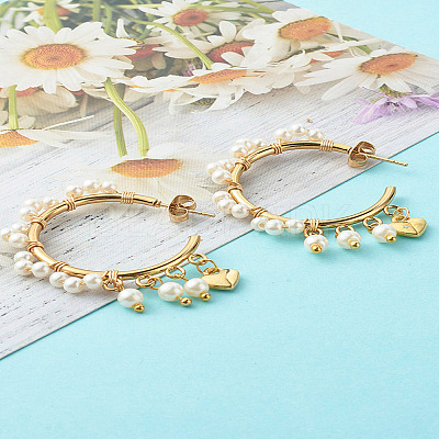 Glass Pearl Beads Stud Earrings X1-EJEW-TA00003-1
