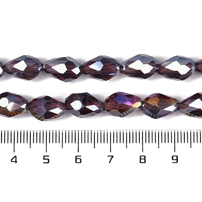 Transparent Electroplate Glass Beads Strands EGLA-N013-T8mm-B03-1
