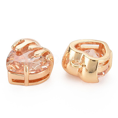 Brass Micro Pave Cubic Zirconia Charms KK-N232-302A-05-1