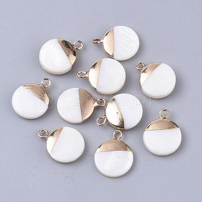 Electroplate Freshwater Shell Pendants X1-SHEL-S276-61A-1
