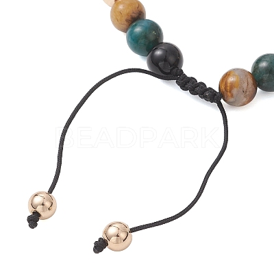 Natural & Synthetic Mixed Gemstone Beads Braided Beaded Bracelets for Women Men BJEW-JB13425-01-1