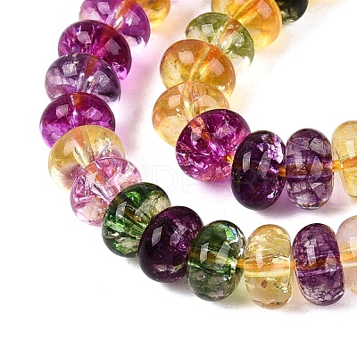 Crackle Transparent Glass Beads Strands GLAA-N074-02A-03-1