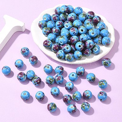 Printed Handmade Porcelain Beads PORC-R134-01-1