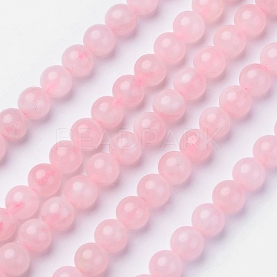 Pink Color Natural Madagascar Rose Quartz Beads Strands G-D809-21-8mm-1