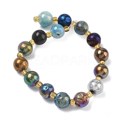 Electroplated Natural Druzy Geode Crystal Beads Strands G-G459-02J-1