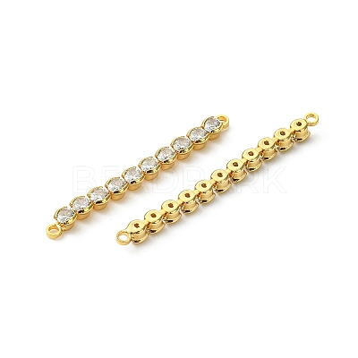 SHEGRACE Brass Pave Clear Cubic Zirconia Connector Charms XGRQ3P478-640G-1