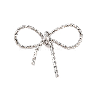 Non-Tarnish 304 Stainless Steel Twisted Bowknot Links Connector Charms STAS-S125-01P-1