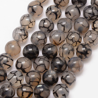 Natural Dragon Veins Agate Bead Strands X-G-K166-14-10mm-01-1