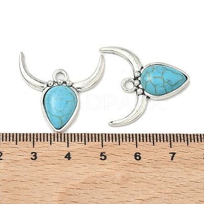 Bohemian Synthetic Turquoise Cattle Pendants FIND-Z112-01AS-02-1