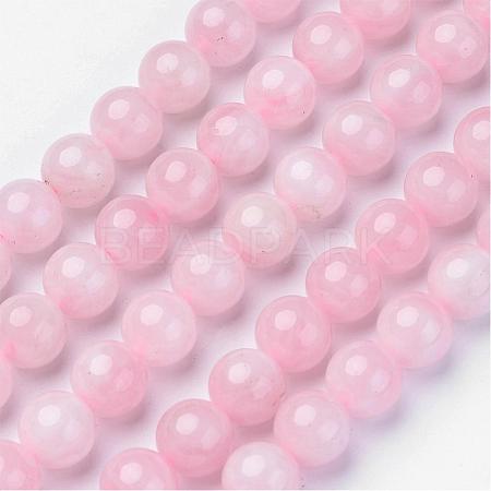 Pink Color Natural Madagascar Rose Quartz Beads Strands G-D809-21-10mm-1