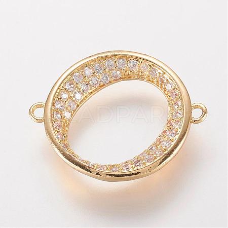 Brass Micro Pave Cubic Zirconia Links ZIRC-K062-16G-1