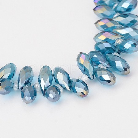 Electroplate Glass Beads Strands EGLA-J068-AB08-1