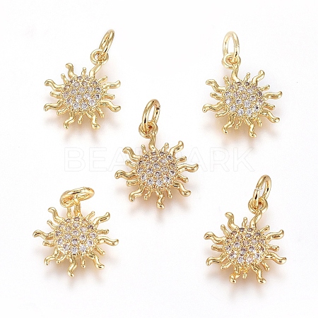 Brass Micro Pave Cubic Zirconia Pendants LS-ZIRC-G166-20G-1