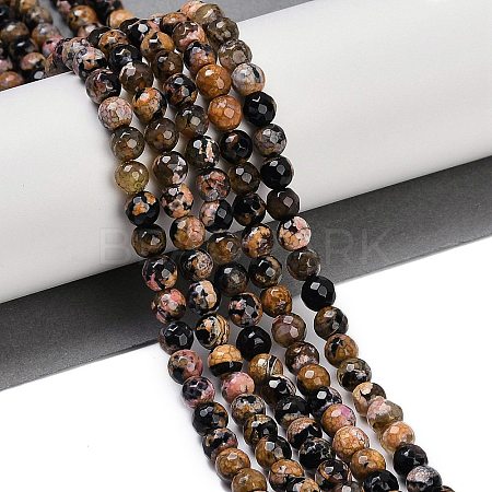 Natural Fire Crackle Agate Beads Strands G-C082-A01-45-1
