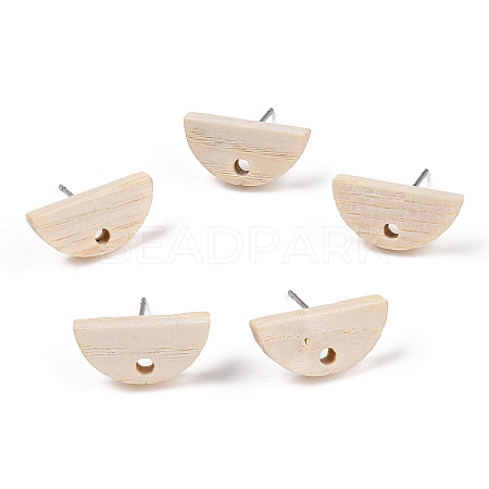 Ash Wood Stud Earring Findings EJEW-N017-011N-1