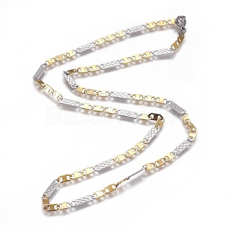 304 Stainless Steel Mariner Link Chain Necklaces NJEW-F261-12GP-1