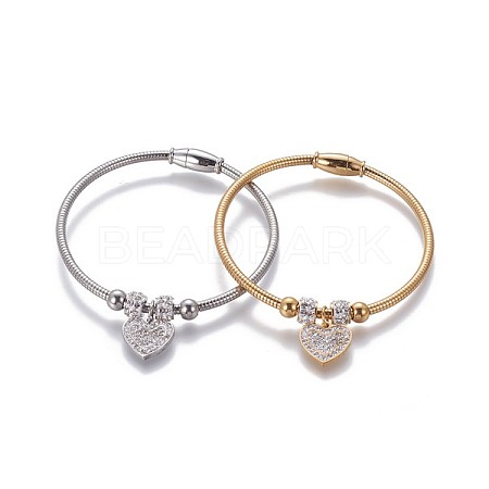 304 Stainless Steel Charms Bangles BJEW-P258-06-1