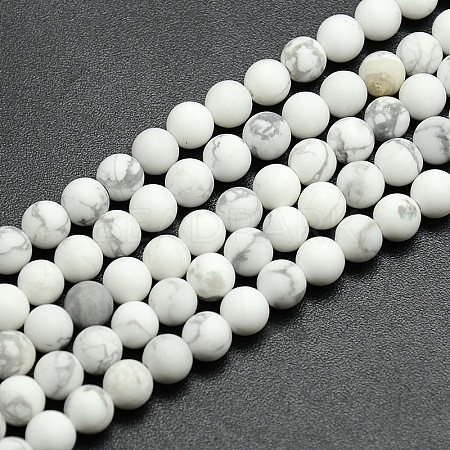 Frosted Howlite Round Bead Strands G-M064-6mm-12-1