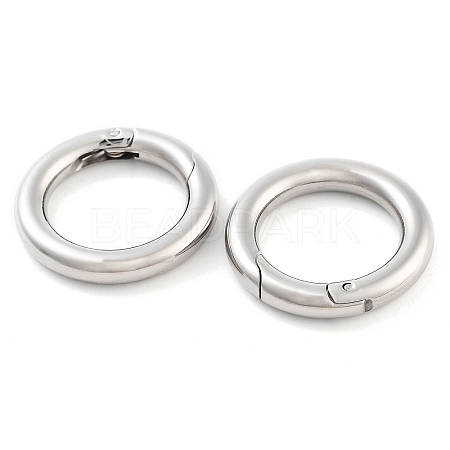 Non-Tarnish 304 Stainless Steel Spring Gate Rings X-STAS-Q032-1B-1