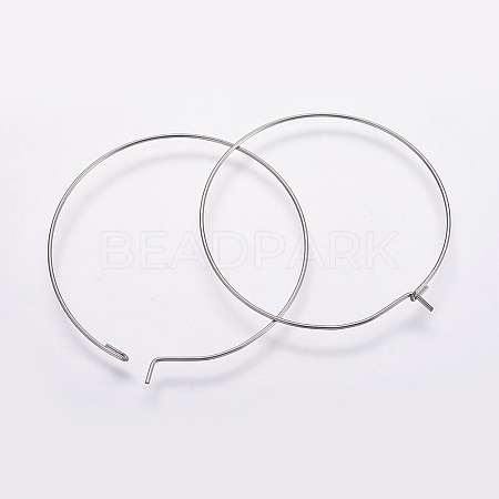 316 Surgical Stainless Steel Hoop Earrings Findings STAS-K146-039-35mm-0.8-1