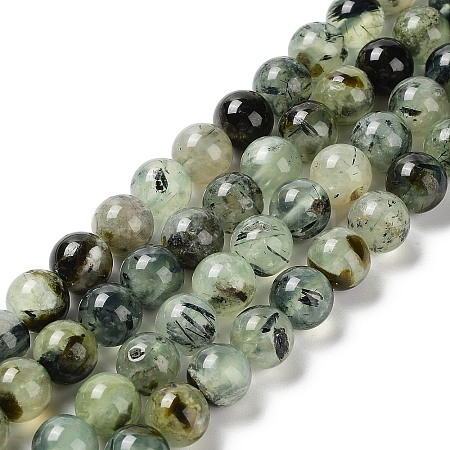 Natural Prehnite Beads Strands G-G457-10mm-03-1