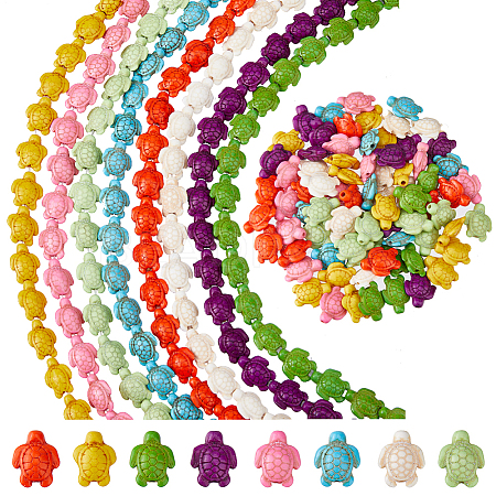 8 Strands 8 Styles Dyed Synthetic Turquoise Beads G-FH0002-61-1