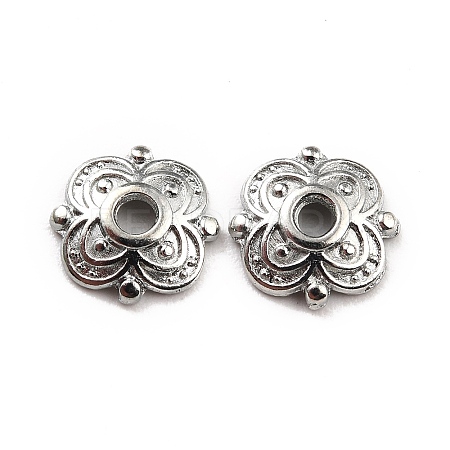4-Petal Tibetan Style Alloy Flower Bead Caps LS-TIBE-S222-P-NR-1