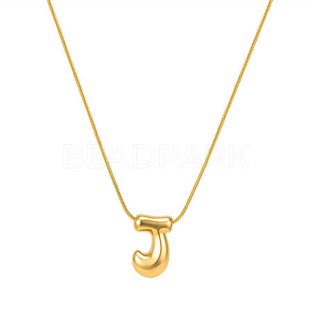 304 Stainless Steel Alphabet Pendant Necklaces for Men and Women GP1122-10-1