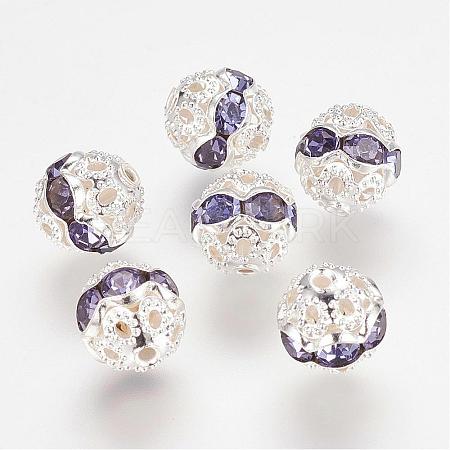 Brass Rhinestone Beads RB-A011-8mm-26S-1