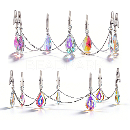 2Pcs Glass & Iron Hat Clip for Travel HJEW-FH00317-1