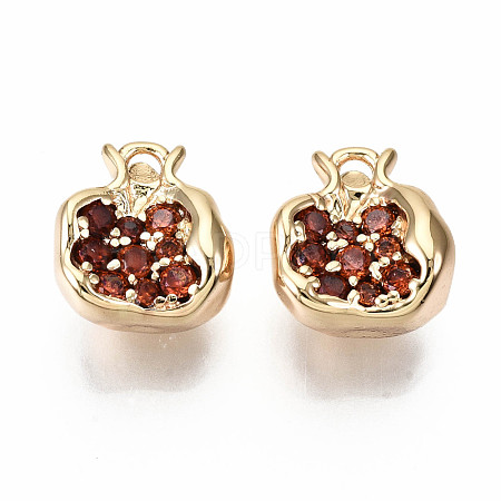 Brass Micro Pave Chocolate Cubic Zirconia Charms KK-S360-047-NF-1