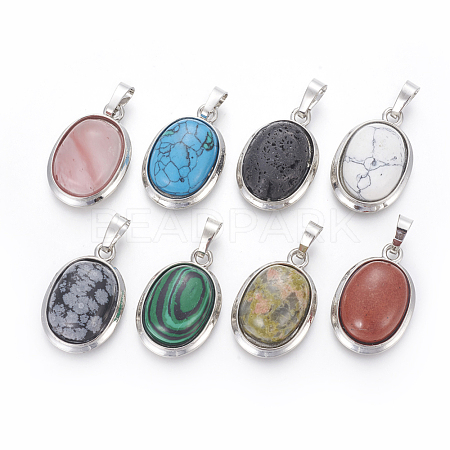 Natural & Synthetic Mixed Stone Pendants G-L512-D-1