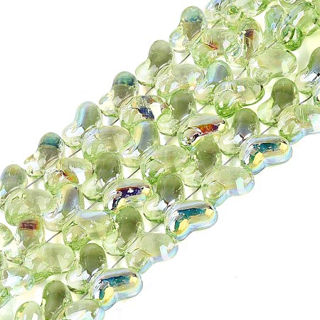 Baking Paint Electroplate Transparent Glass Beads Strands EGLA-Q136-03A-05-1