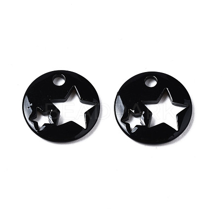 Spray Painted Brass Charms X-KK-Q252-003A-1